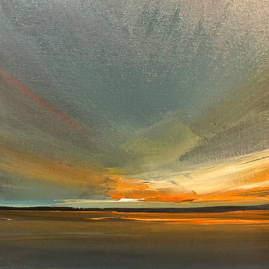 Sun Setting on the Iriish Coastline - moody impressionistic 